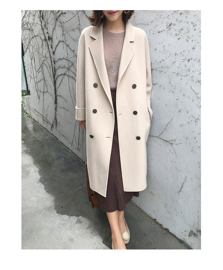 森系毛呢h型大衣女小个子中长款过膝初冬2022新款外套时尚秋冬款详情11