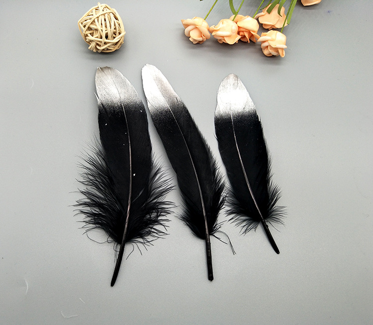 A large quill feather gift box with all-gold and all-silver feathers, paper card bookmarks and decorative quill pens pic 40