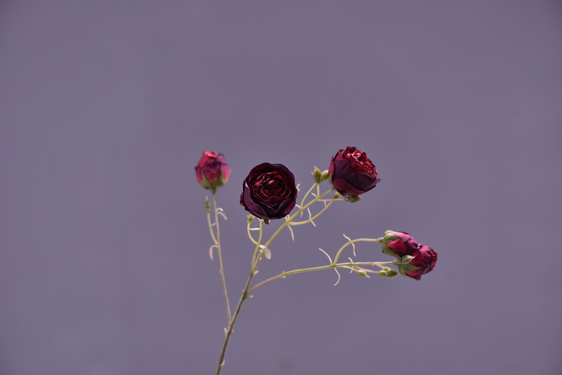 Simulated retro charred edge rose bud home, hotel, banquet table flower, high-end simulated rose, simulated dried flower pic 16