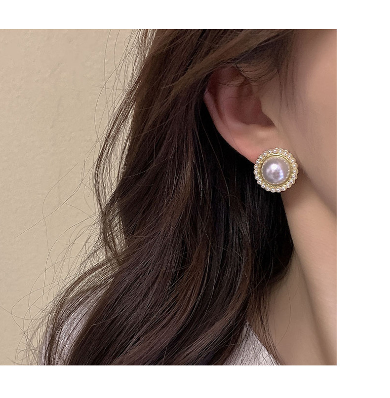 韩版复古珍珠耳夹女无耳洞小众简约925银针高级耳环小众耳饰批发详情8