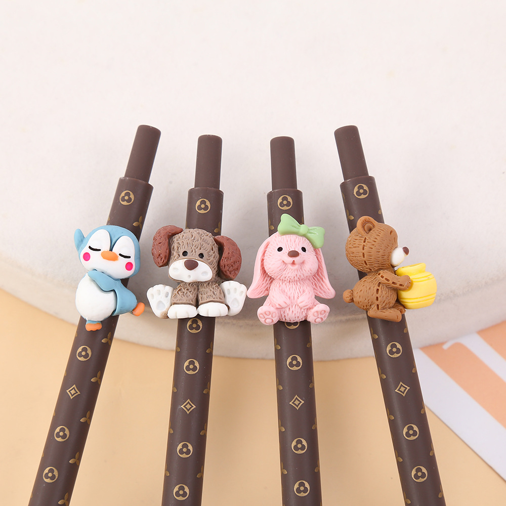 Zhongfan Box set Trendy pet Press Gel Pen 0.05m Cartoon Card Love Signature Pen, a pen for primary school students to write and take exams pic 3
