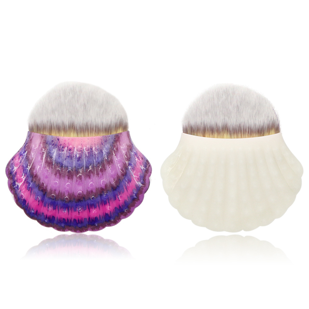 Factory direct sales of cross-border fan-shaped shell-shaped foundation brushes, single multi-functional semi-circular blush brushes and beauty brush tools pic 25