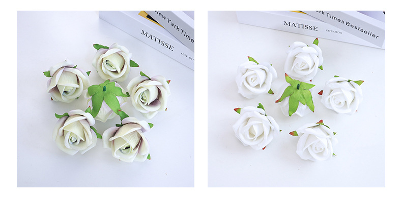 批发5cm绒布玫瑰花蕾仿真花 新娘手腕花DIY婚庆手捧蛋糕装饰花头详情29