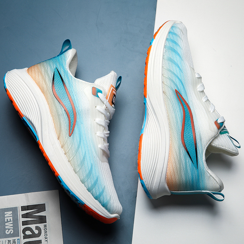 新款男女同款网面透气运动鞋中学生体育课专用防滑软底跑步鞋校园详情3