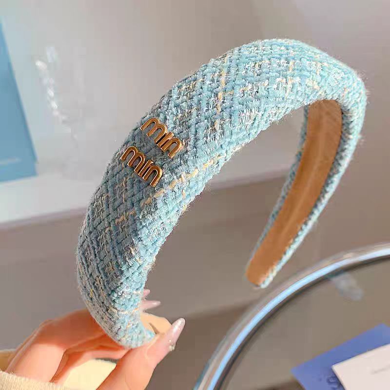 Blue hairband for women, high-end, stylish, wide-brimmed, high-top headband, 2025 new style hair tie, hairpin headwear pic 4