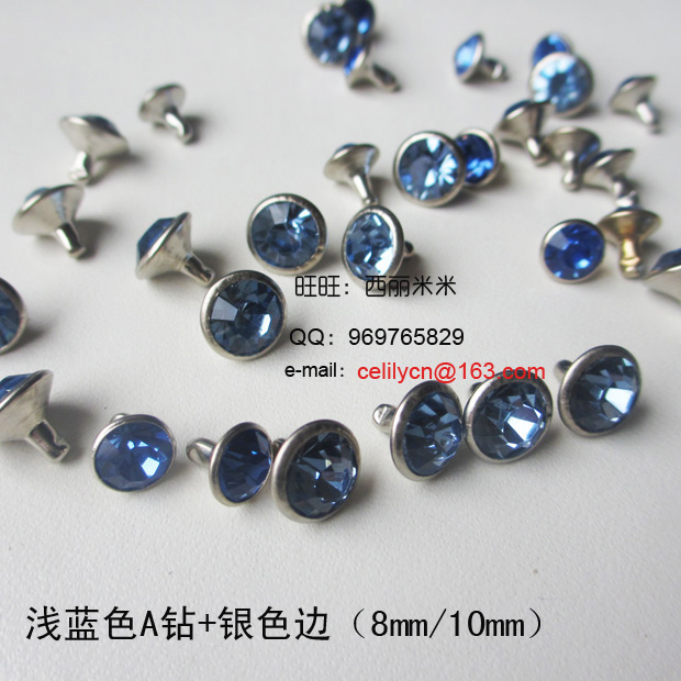 现货管钻撞钉DIY钻钉宠物脖套玻璃A钻皮带铆钉镶钻钮扣彩色详情28