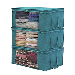 Amazon thickened non-woven fabric quilt storage bag, packing bag, moving storage bag, foldable cotton quilt storage bag pic 3