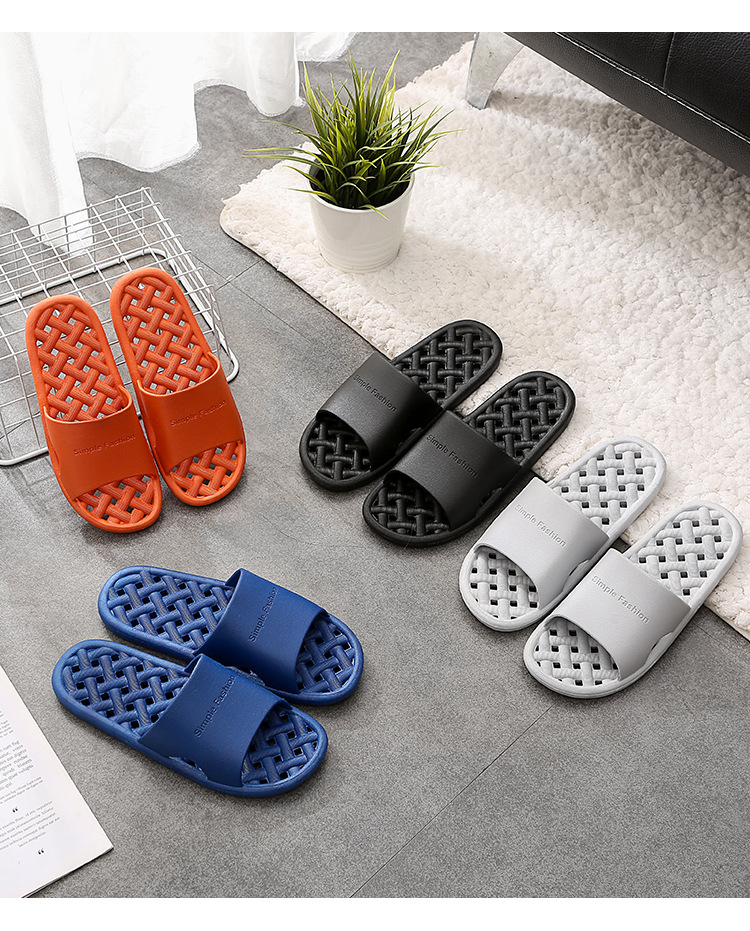 拖鞋定制logo酒店室内洗澡拖鞋情侣漏水家居家浴室PVC软底凉拖鞋详情17