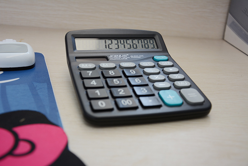 Business, finance and office calculator, 12-digit calculator, LOGO, solar-powered calculator, no electricity pic 12