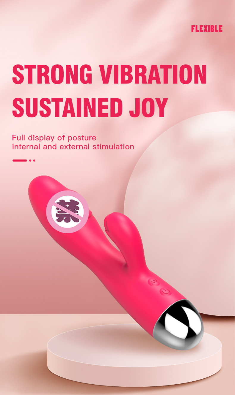 成人情趣用品硅胶充电双头震动棒女用自慰按摩器外贸详情4