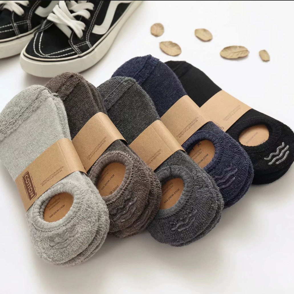 Calcetines de toalla bucle de lana calcetines de barco calcetines de algodón poco profundo para hombres silicona antideslizante sudor absorbente espesado calcetines invisibles para hombres al por mayor pic 1