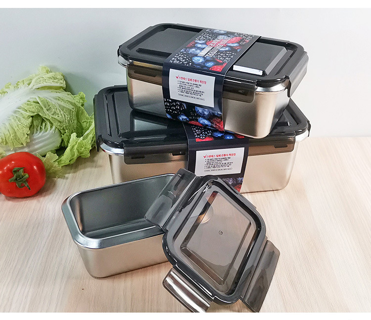 316 stainless steel food storage box, square lunch box, lunch box, refrigerator with lid, sealed storage box, fruit box set pic 21