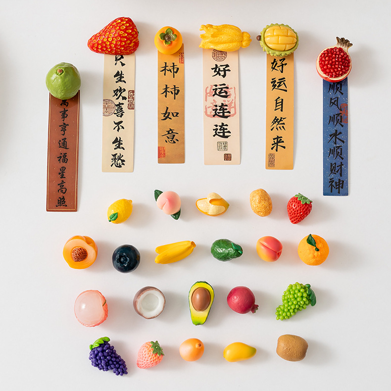 Creative simulation fruit refrigerator stickers, food toys, three-dimensional diy mini resin magnetic stickers, home and kitchen magnetic decoration pic 17