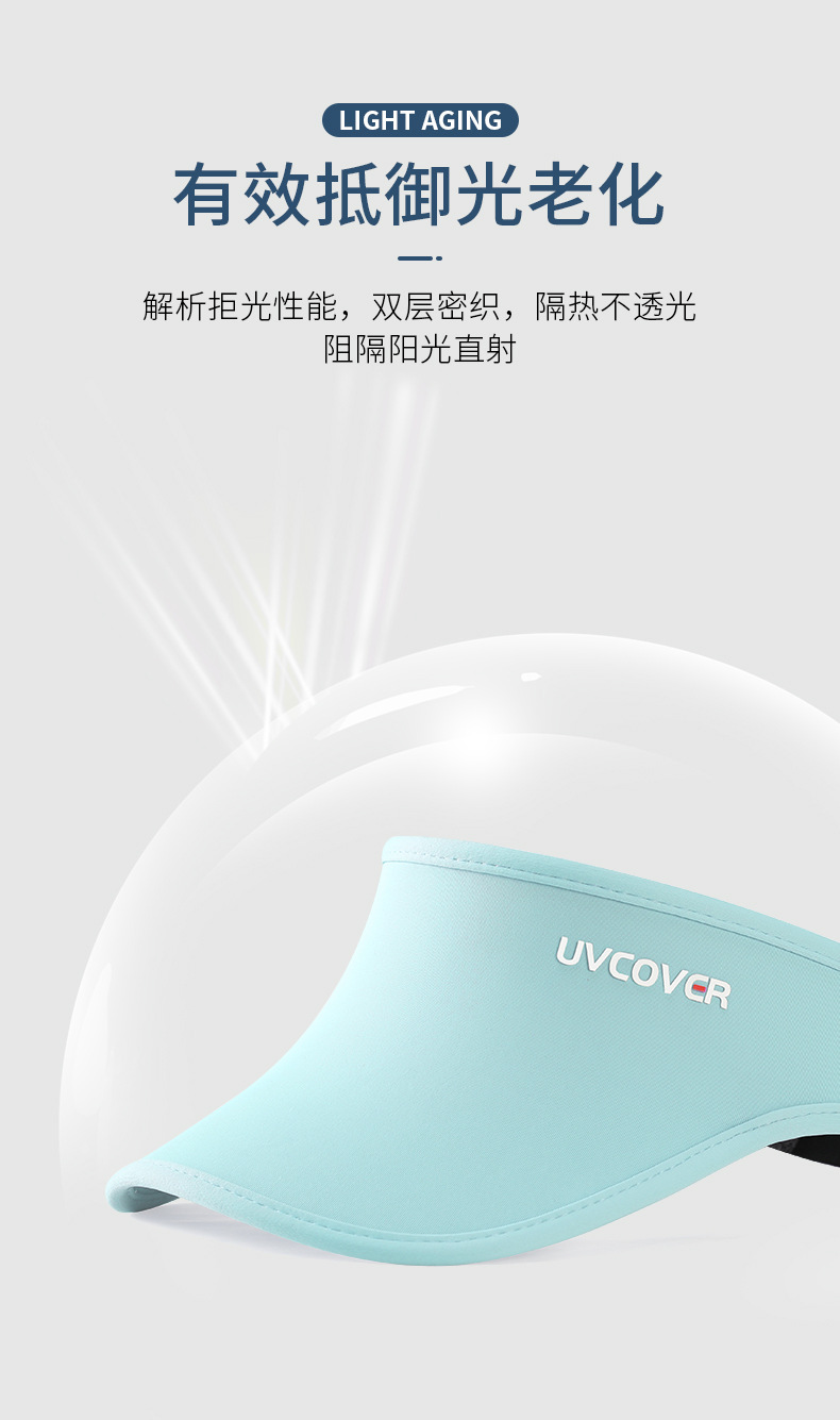 UPF50+空顶防晒帽女夏季防紫外线户外运动遮脸遮阳大帽檐太阳帽子详情4