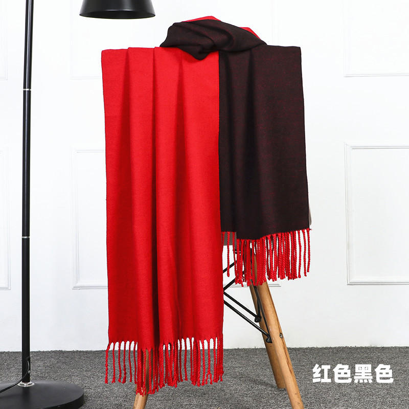 Double-sided scarf for women in autumn and winter 2023, thickened and warm shawl, cashmere scarf for men in winter, wool scarf pic 30