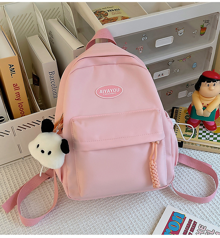 书包男高中生日系简约大容量新款双肩包女初中大学生百搭电脑背包详情24