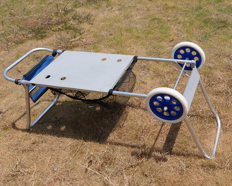 户外装沙滩椅便携折叠手拉车铝合金购物车行李车小拖车拉杆车推车详情4