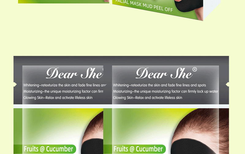 Dear She Cucumber Mask, Peel-off Blackhead Suction Mask, Blackhead Nose Mask, Green Tea powder, Blackhead Black Mask for Acne removal pic 20
