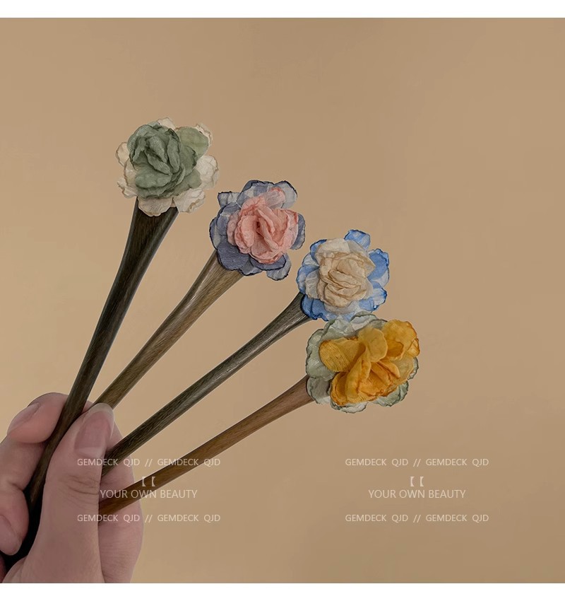 Dried flower hairpin, new Chinese-style high-end hairpin, wooden hairpin for women, ancient-style Hanfu headwear, Chinese-style walking hairpin pic 19