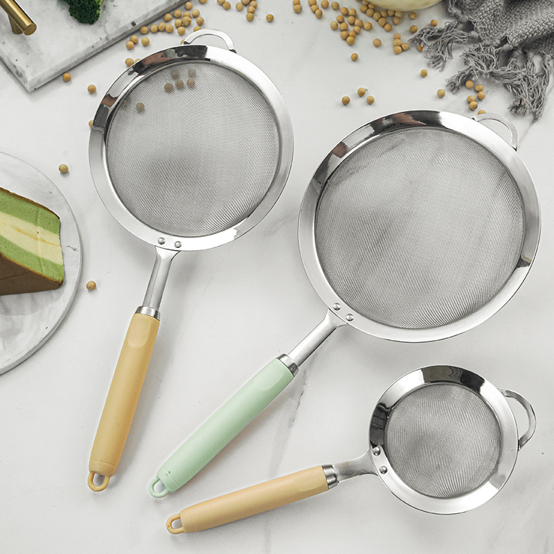 304不锈钢大号漏勺过滤网木柄双耳油炸捞勺家用厨具捞面网漏详情3