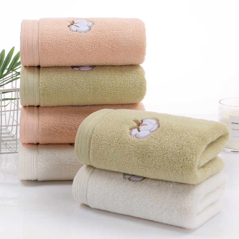 Pure cotton face towel, household adult all-cotton soft, absorbent, thickened gift, return gift, fresh and delicate embroidered towel pic 4