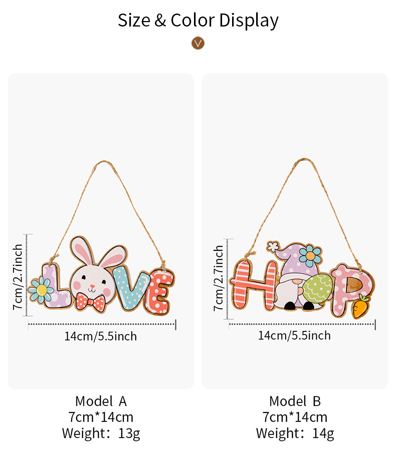 New cross-border Easter decorative items, Easter letter pendants, colorful rabbit pendants, colorful letter pendants pic 3