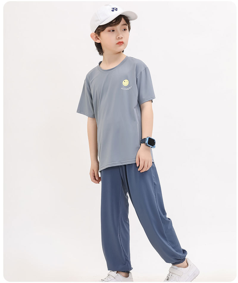 现货童装夏季新款UPF50+儿童T恤女童透气上衣男童休闲短袖学生t恤详情31