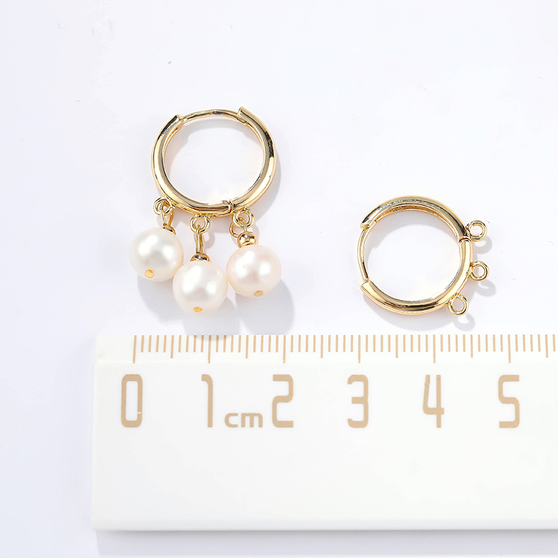 梵楚希14k包金铜镀真金气质时尚圆圈耳环耳圈带环耳饰手工DIY配件详情4