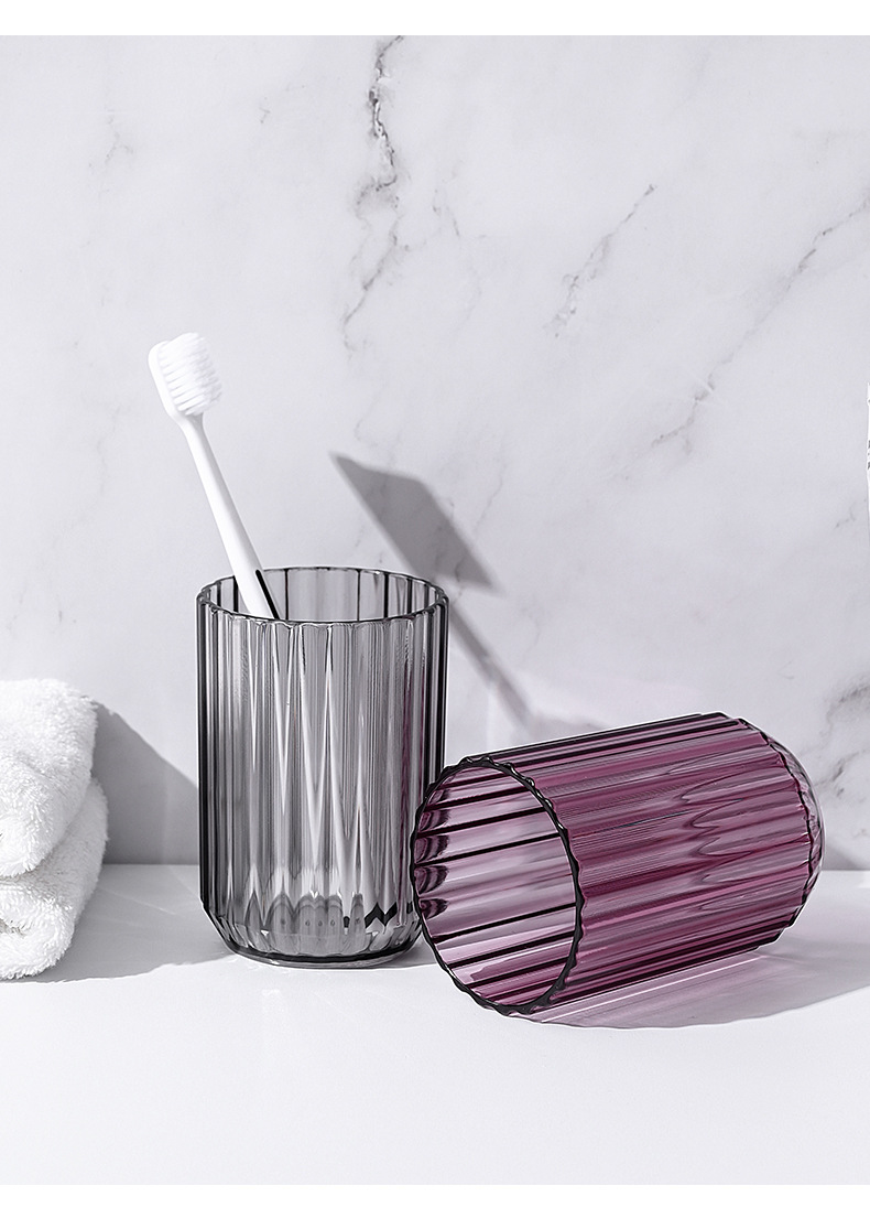 Transparent thickened washbasin cup, hotel brushing cup, homestay toothbrush cup, plastic cup, simple toothed cylinder without handle pic 17