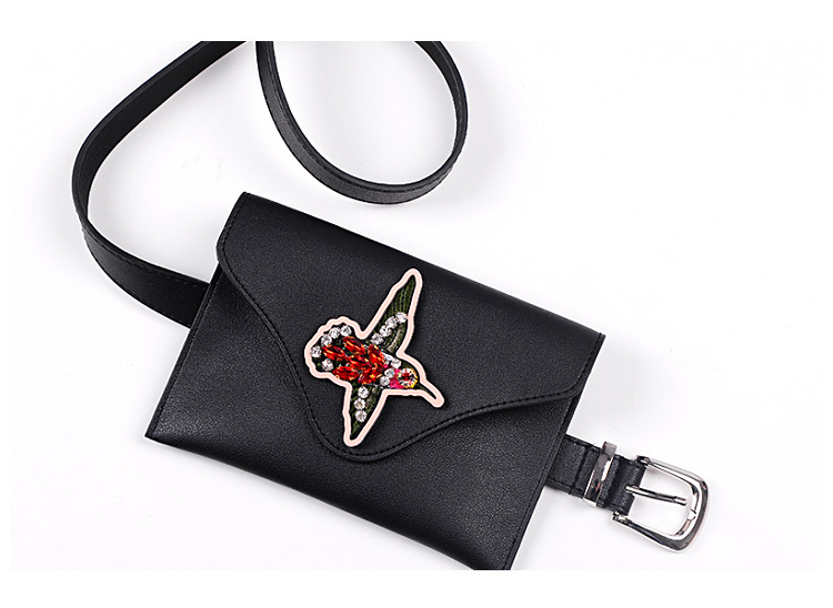 2018 new style waist bag, European and American fashionable women's waist bag, small square bag, single loop, versatile pants, riveted belt, factory direct sales pic 28
