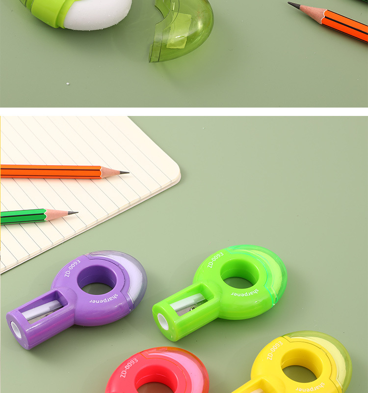 A creative student stationery product that combines a pencil sharpener and an eraser. It features a cute and colorful design with a double-ended clean and less flaky eraser pic 11