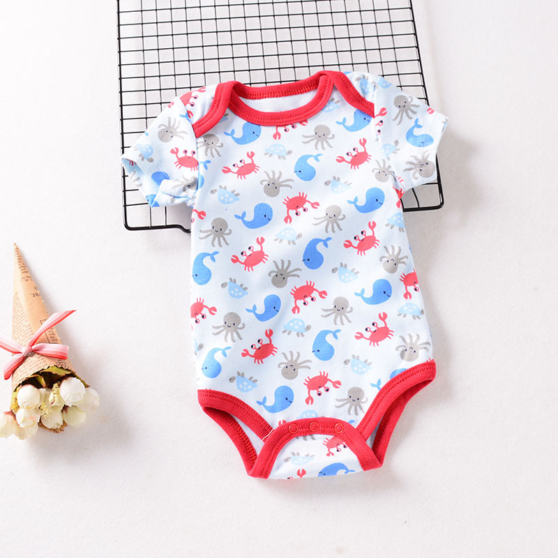 Summer 2021 new long-sleeved and short-sleeved crawling suits for infants and children aged 0-1, cartoon crawling suits, foreign trade miscellaneous styles, long-sleeved and short-sleeved crawling suits pic 16