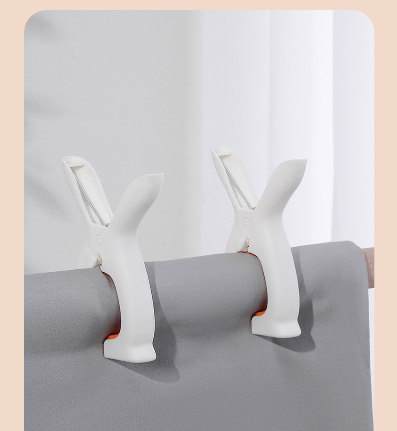 Wholesale cartoon rabbit quilt drying clips, multi-functional clothes drying clips, balcony windproof clips, cute rabbit ear quilt drying clips pic 13