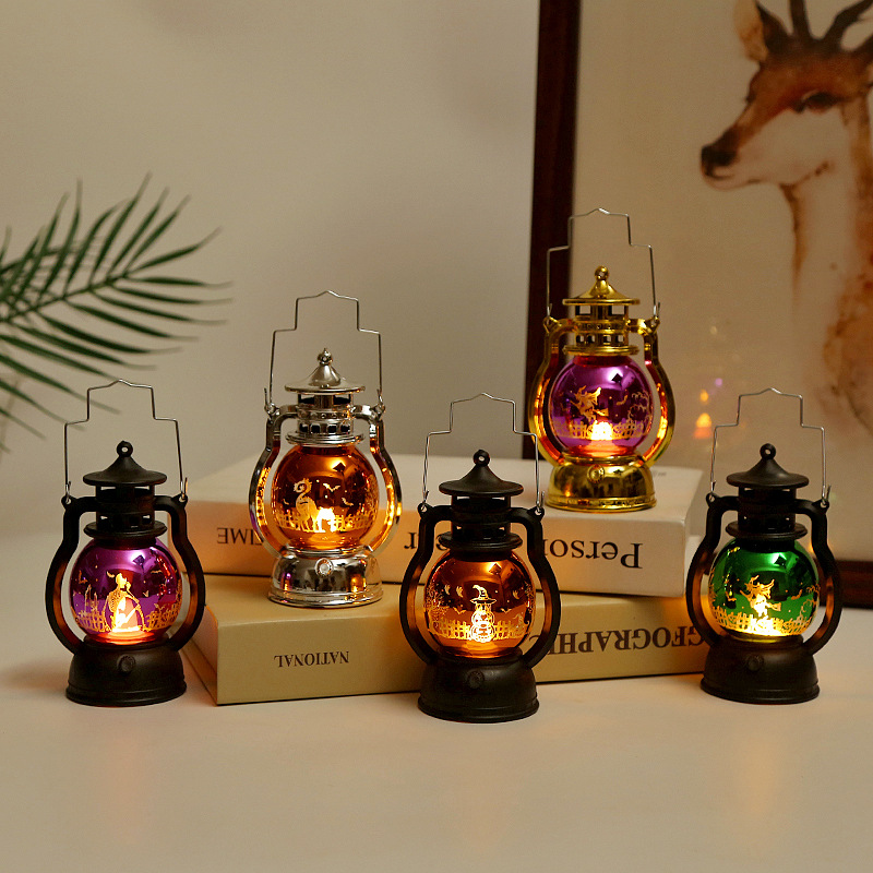 New Halloween pumpkin lantern decorations, small oil lamps, retro laser small horse lanterns, creative bar Ghost Festival atmosphere decoration pic 10