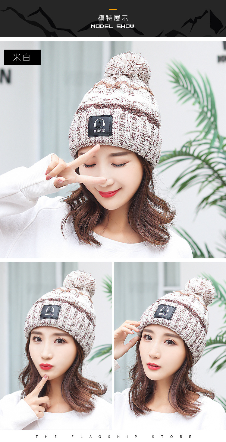 Sombrero mujer versión coreana color bola de pelo de punto sombrero otoño invierno holgado ins mostrar la cara pequeño 2021 nuevo sombrero frío pic 5