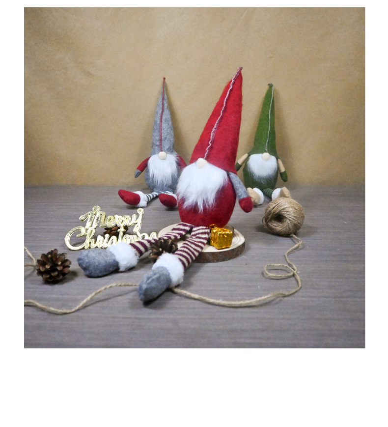 圣诞节装饰摆件圣诞老人毛绒公仔长腿鲁道夫摆件创意圣诞礼物详情7