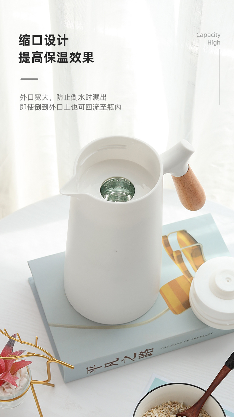 Wholesale cross-border European-style insulated kettles with wooden handles, simple coffee kettles, household fashionable insulated bottles and water kettles as gifts pic 8