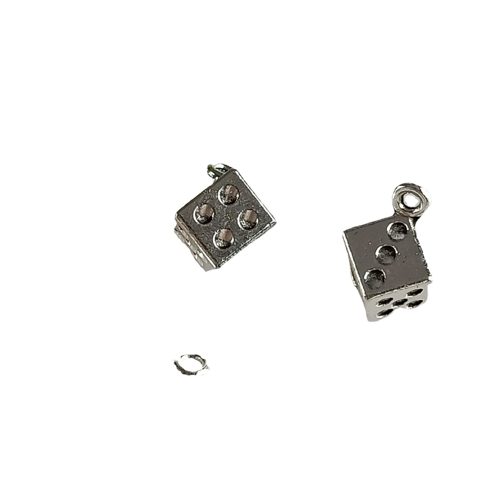 12*12mm foreign trade Tibetan silver square dice personalized bracelet, beaded pendant, diy factory wholesale pic 4