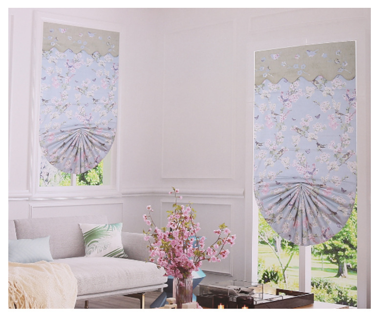 Nordic simple fabric curtains for study, dining room and bedroom partitions, fan-shaped Roman curtains, and lifting roller blinds are supplied by the manufacturer pic 13