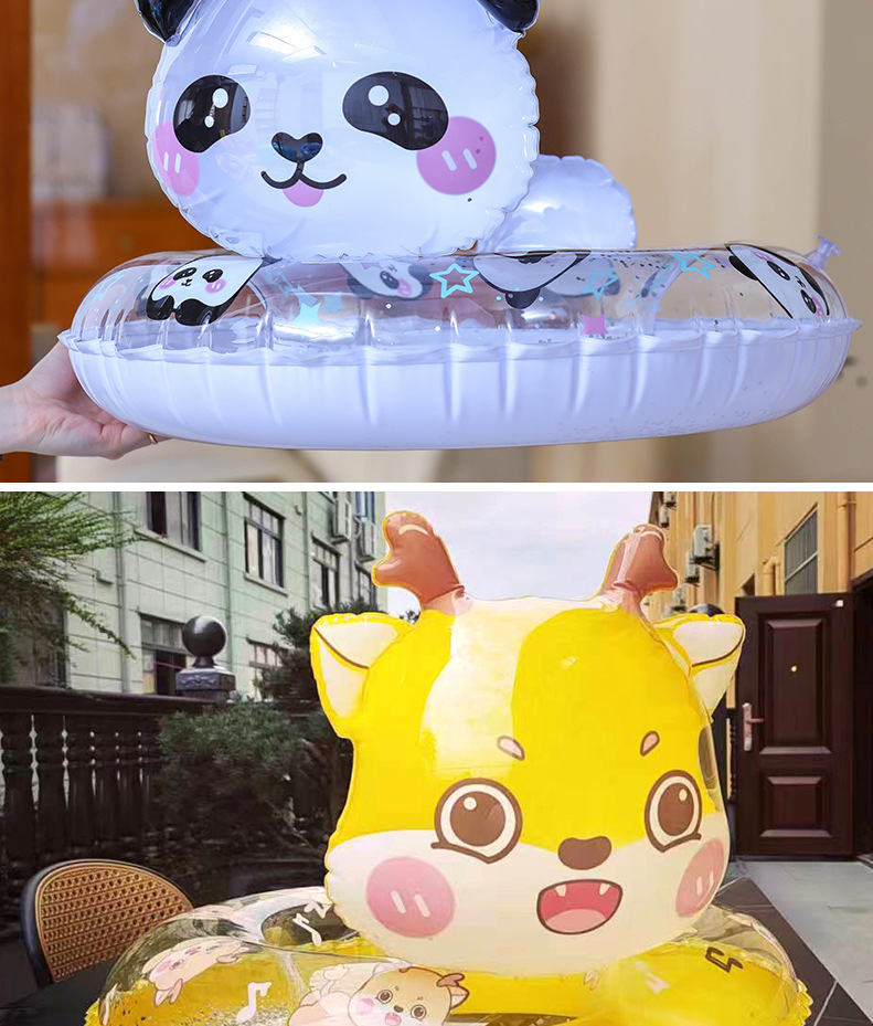 立体卡通造型儿童座圈亮片印花游泳圈戏水小孩宝宝充气腋下圈批发详情11