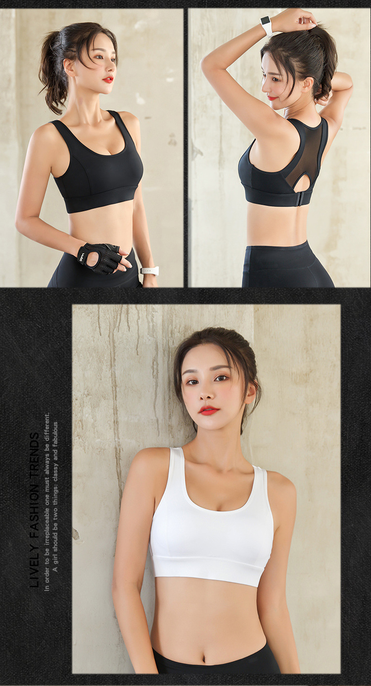 High-strength shockproof large-sized mesh beauty back yoga running fitness sports bra for women, thin and cut-out sports bra pic 12