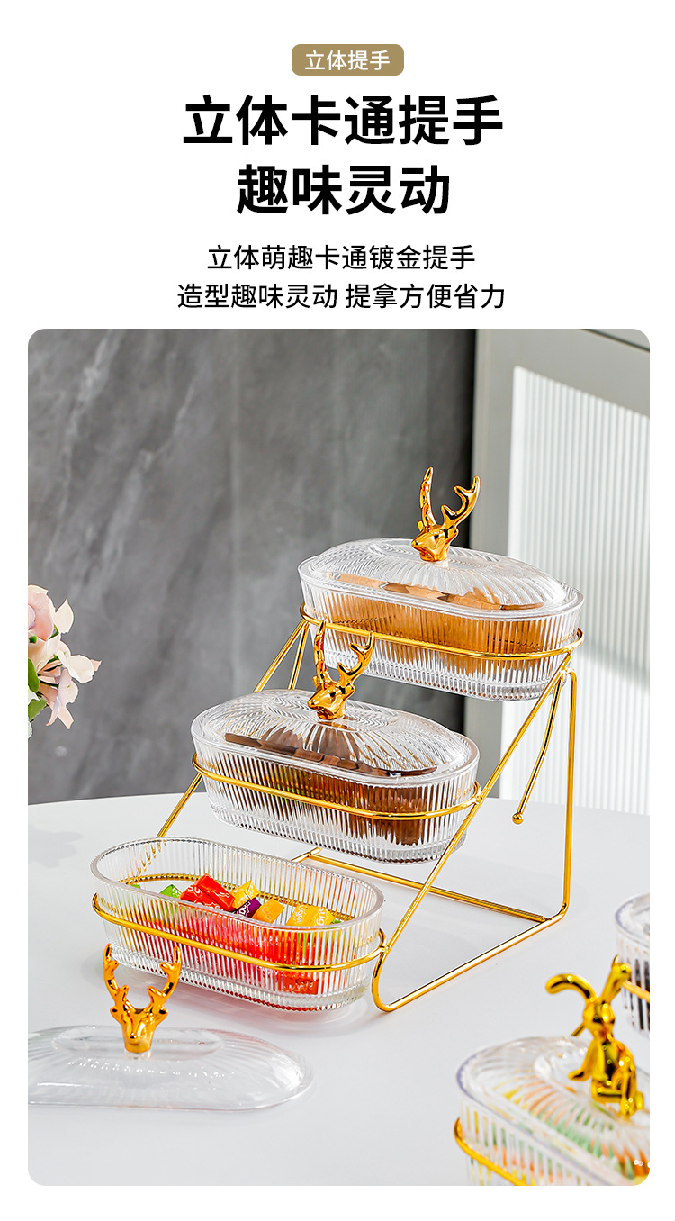 玻璃水果盘家用客厅坚果干果零食碟摆放盘新款分格下午茶点心盘子详情10