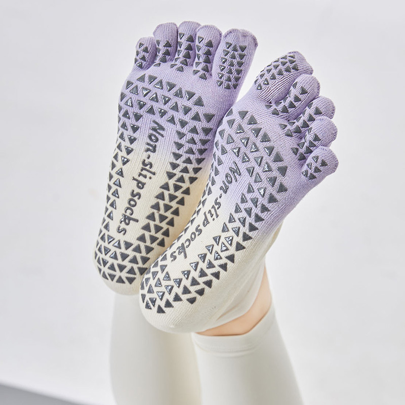 新渐变色棉分指瑜伽袜子专业防滑女士五指袜普拉提健身亚马逊跨境详情8