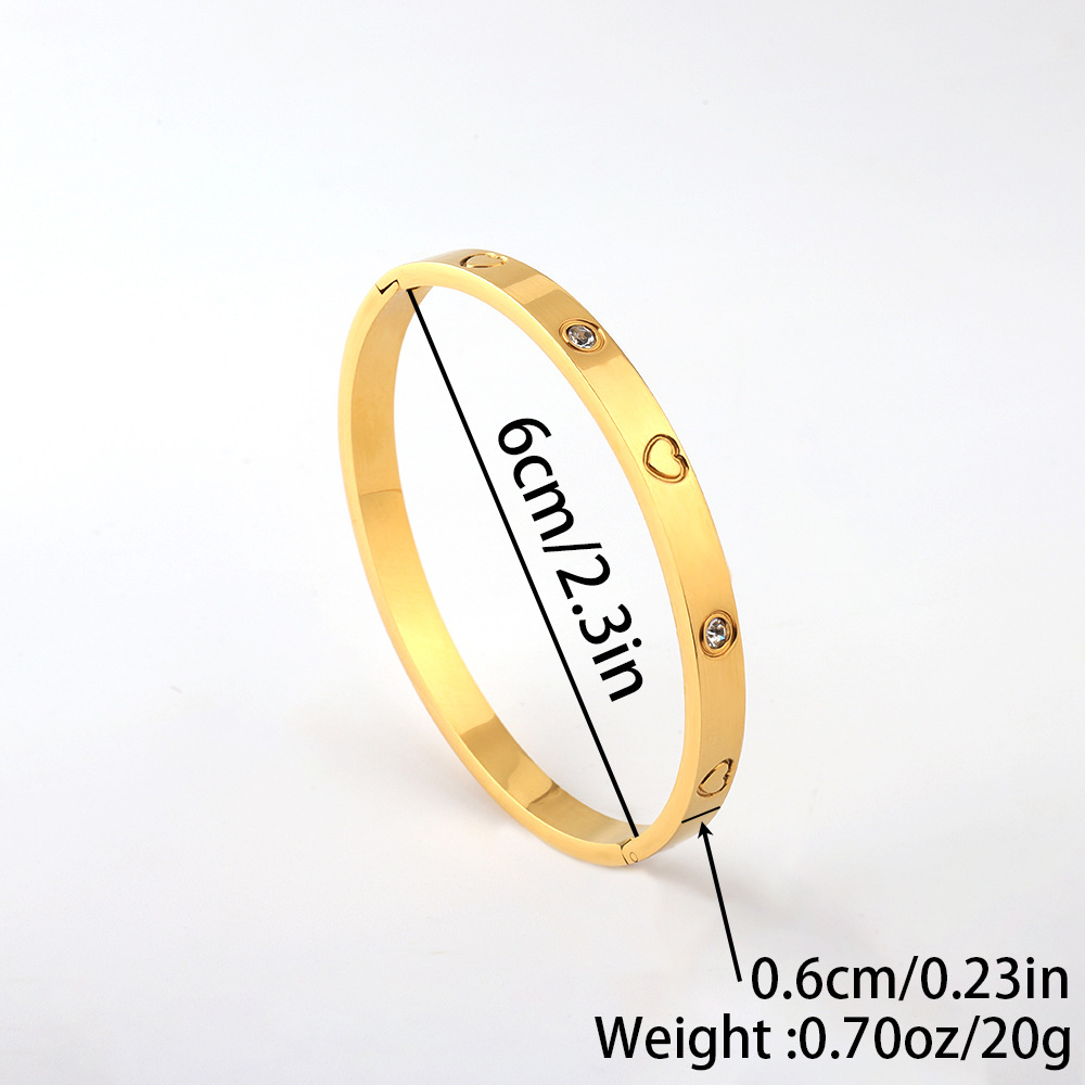 Titanium steel bracelet vacuum electroplated without color fading stainless steel bracelet, a niche and versatile light luxury high-end full diamond bracelet pic 13