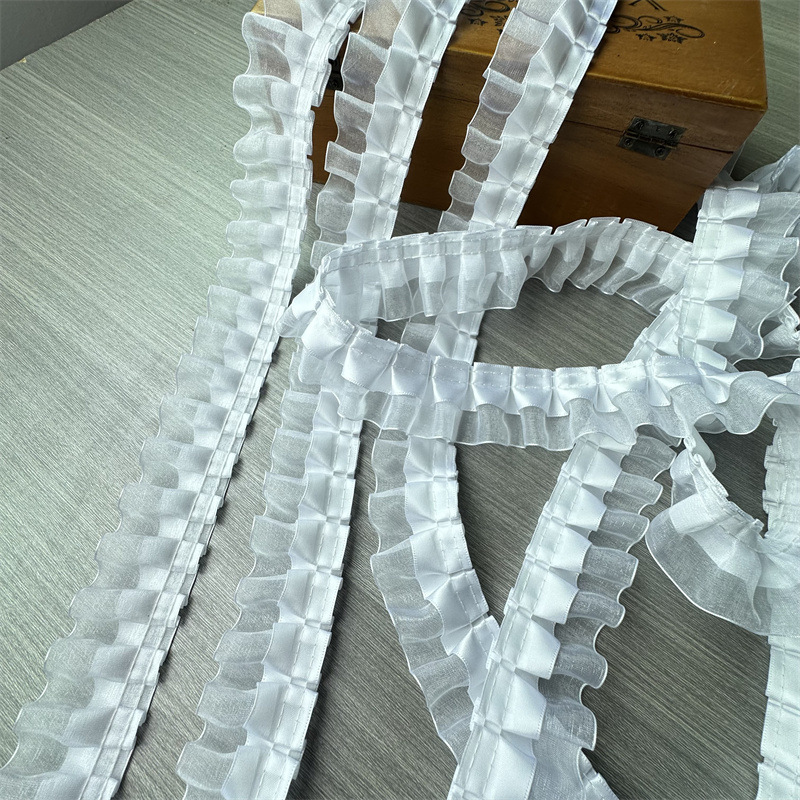 4cm двухслойная складка из шифоновой ткани, дополняющая одежду из шифонового шифонового покрытия pic 9