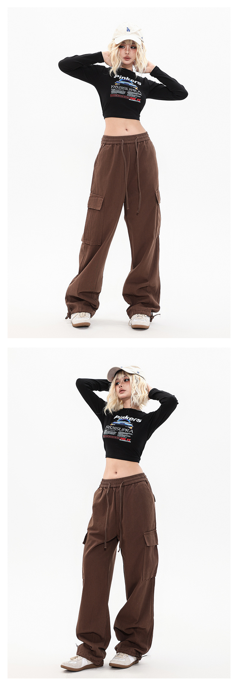 OREETA丨vintage直筒工装裤女可调节日系工装裤潮牌阔腿工装裤男详情24