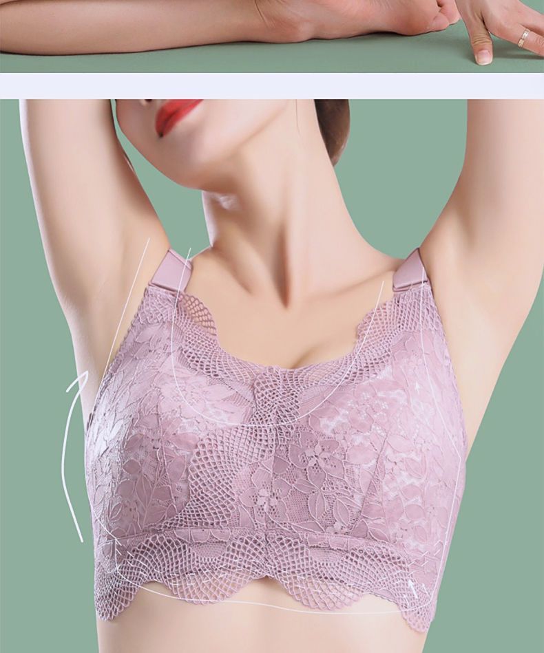 夏季超薄款内衣女提胸聚拢大胸显小蕾丝收副乳胖妹妹文胸罩详情12