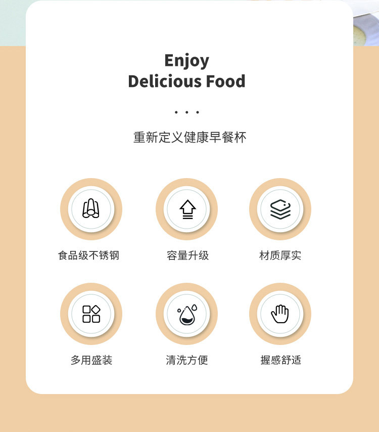 304不锈钢保温汤杯可注水加热手提早餐杯 上班族麦片粥杯午餐汤杯详情5