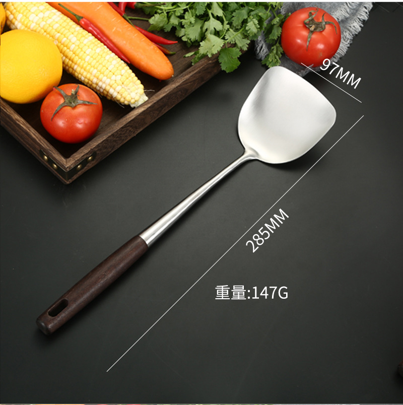不锈钢厨具套装批发家用锅铲木柄烹饪厨房四件套漏勺炒铲厨乐系列详情10