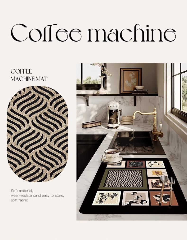 厨房台面沥水垫吧台桌面防滑吸水硅藻泥吸水垫防污餐桌干燥垫详情19